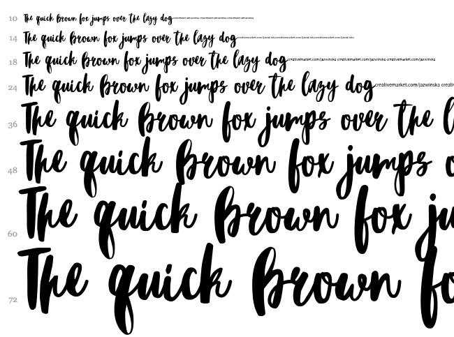 Blacktear Script font waterfall